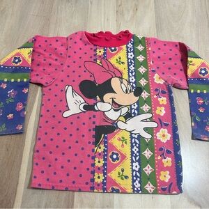 Vintage Mickey’s For Kids Stuff Disney Mini Mouse 90s Kids Long Sleeve Shirt 5/6